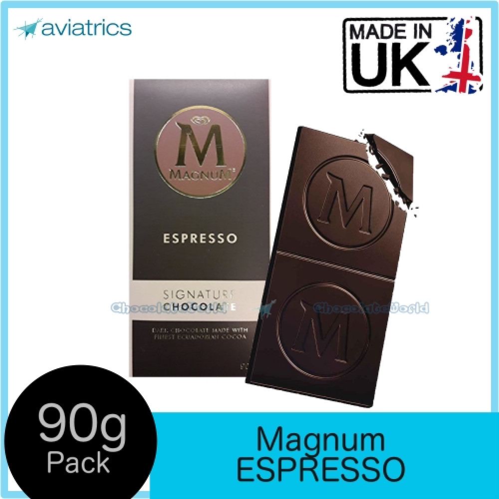 Magnum Signature Dark Chocolate Bar with Espresso 90g (Made in UK) Magnum Signature Dark Chocolate Bar with Espresso 90g (Made in UK)