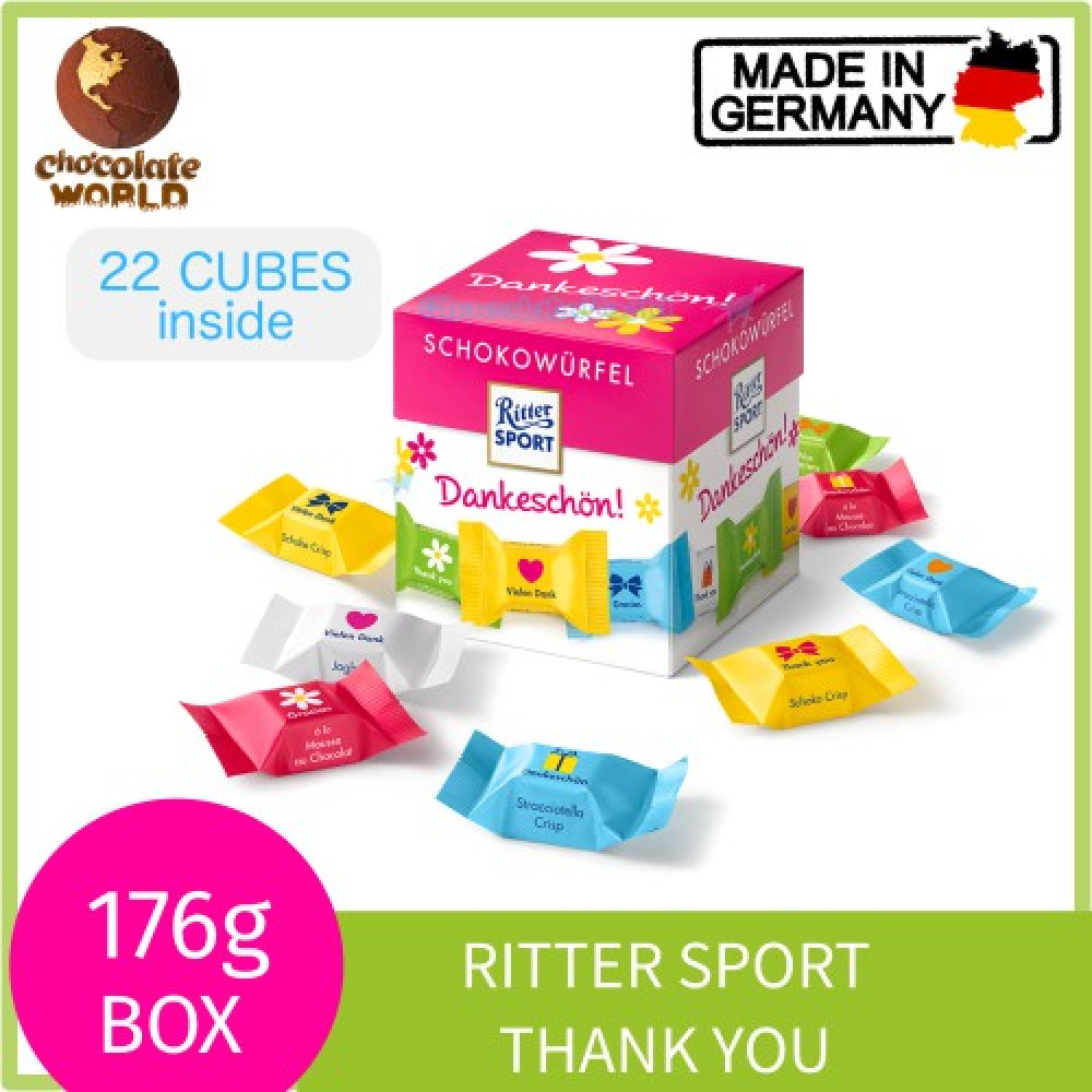 Ritter Sport Choco Cubes Thank You 176g (Made in Germany) Ritter Sport Choco Cubes Thank You 176g (Made in Germany)