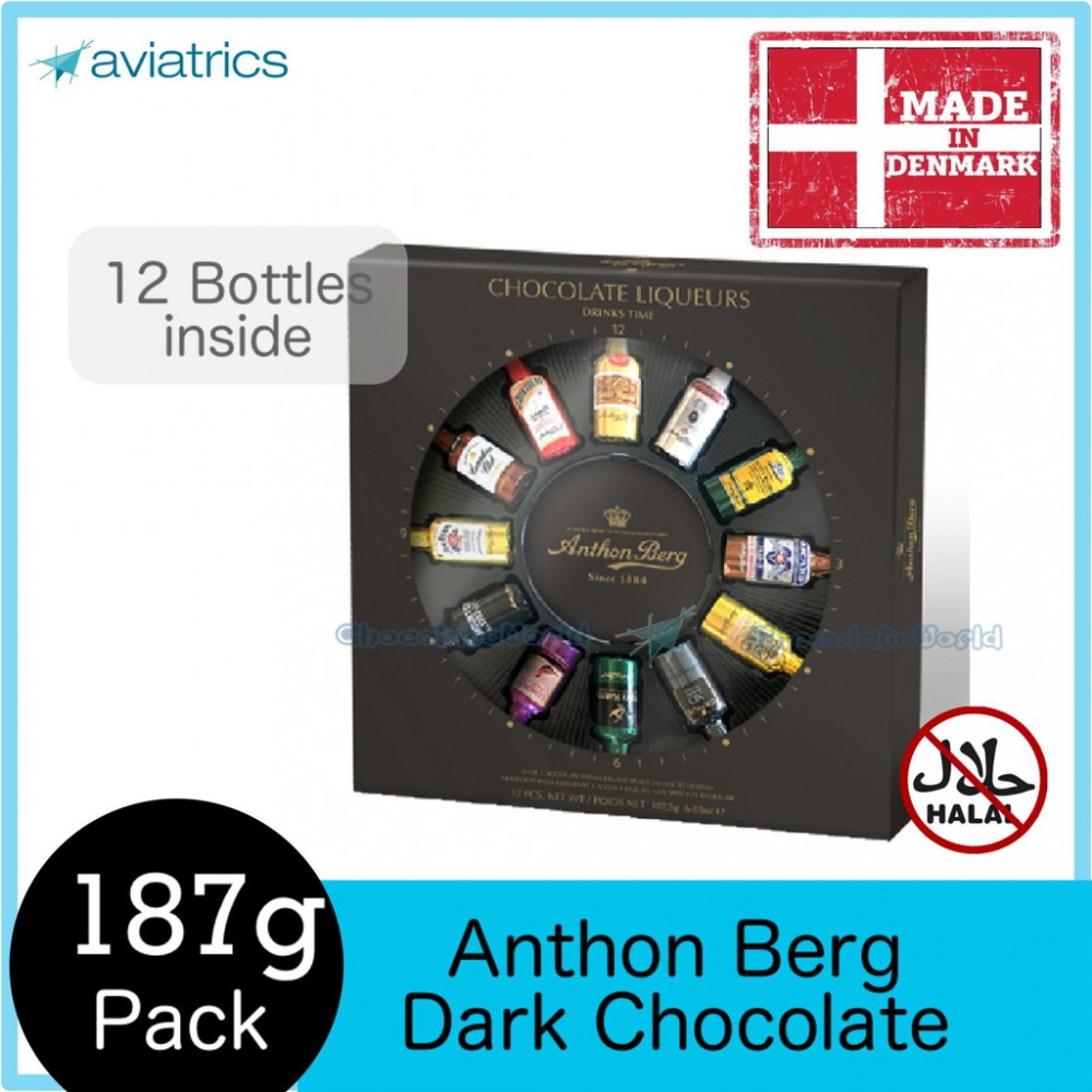 Anthon Berg Dark Chocolate Liqueur DrinkTime 12pc 187g (Made in Denmark) Anthon Berg Dark Chocolate Liqueur DrinkTime 12pc 187g (Made in Denmark)