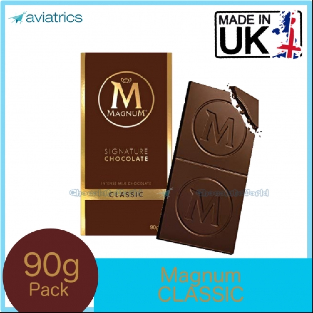 Magnum Signature Classic Milk Chocolate Bar 90g (Made in UK) Magnum Signature Classic Milk Chocolate Bar 90g (Made in UK)