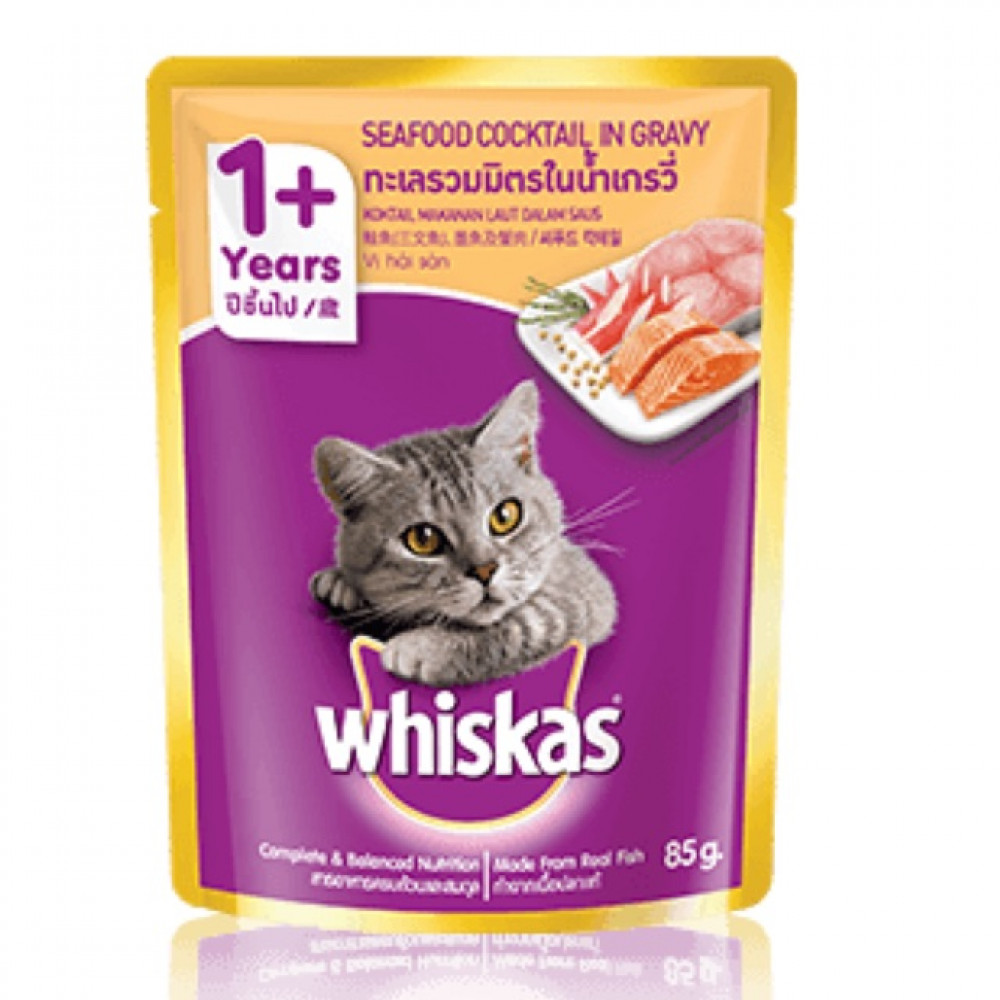 Whiskas 1+ Year Seafood Cocktail 85g Whiskas 1+ Year Seafood Cocktail 85g