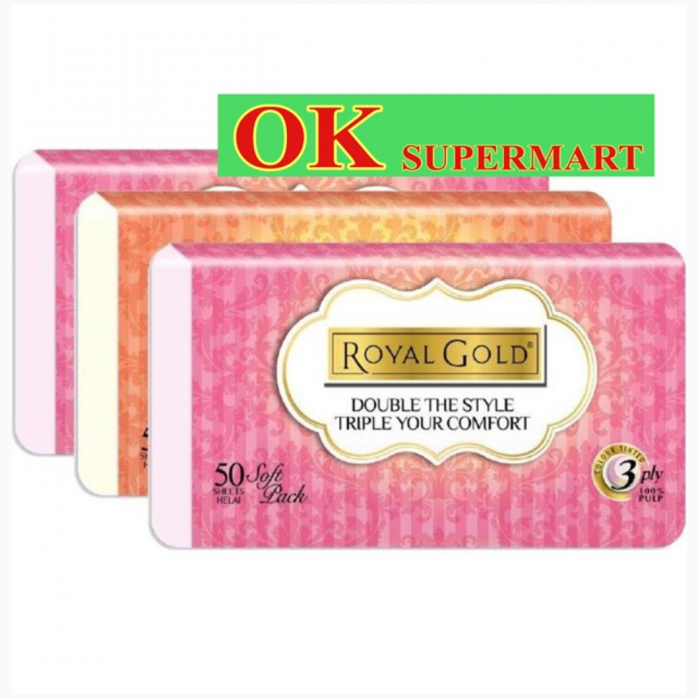 ROYAL GOLD Soft Pack 3 ply 50sheets X 3packets ROYAL GOLD Soft Pack 3 ply 50sheets X 3packets