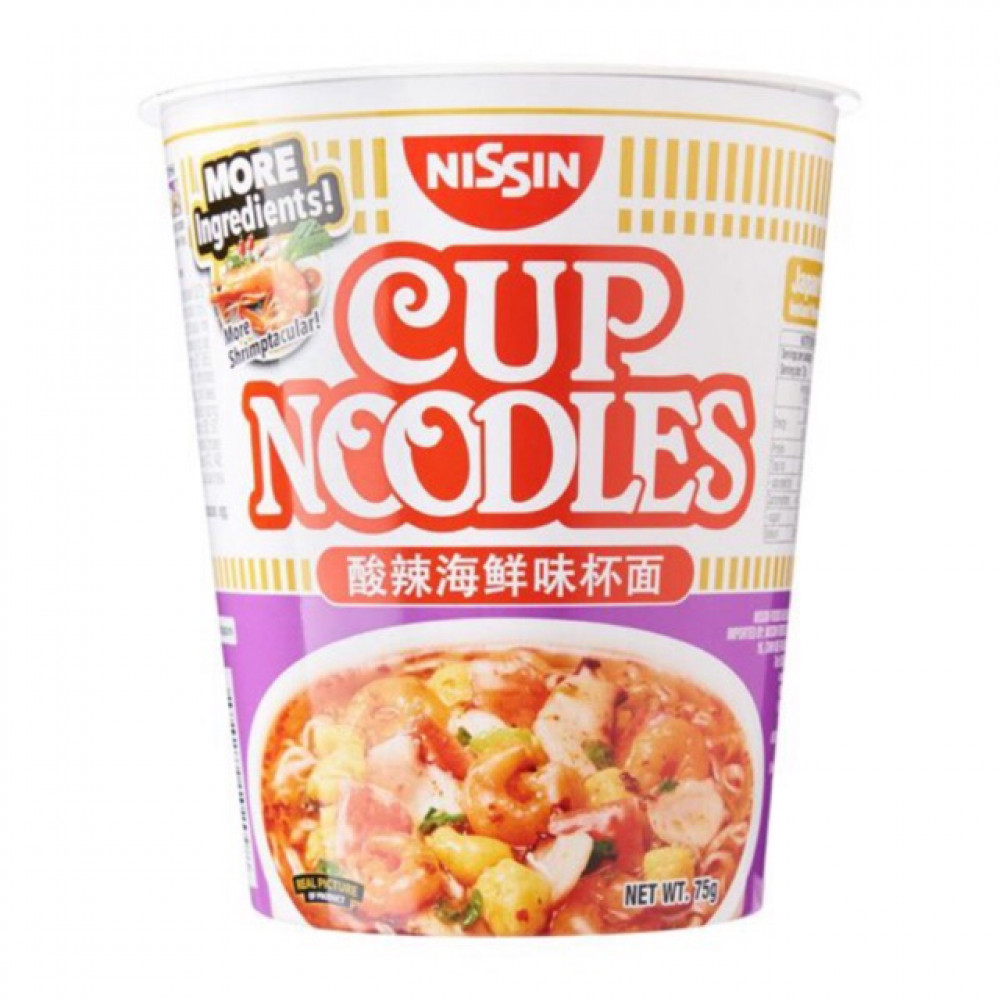 NISSIN Tom Yam Seafood Cup Noodles 75g 酸辣海鲜味杯面 NISSIN Tom Yam Seafood Cup Noodles 75g 酸辣海鲜味杯面