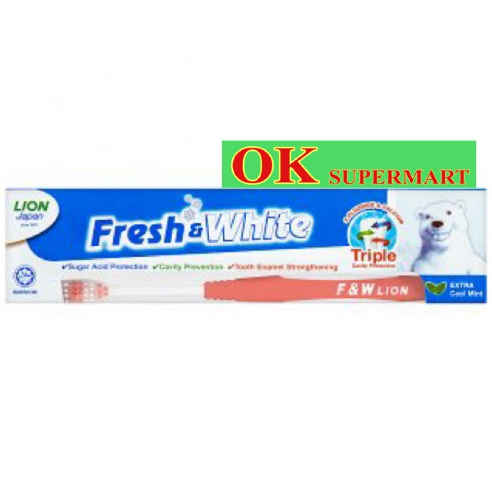 Fresh & White 160g Free F&W Lion Toothbrush Fresh & White 160g Free F&W Lion Toothbrush