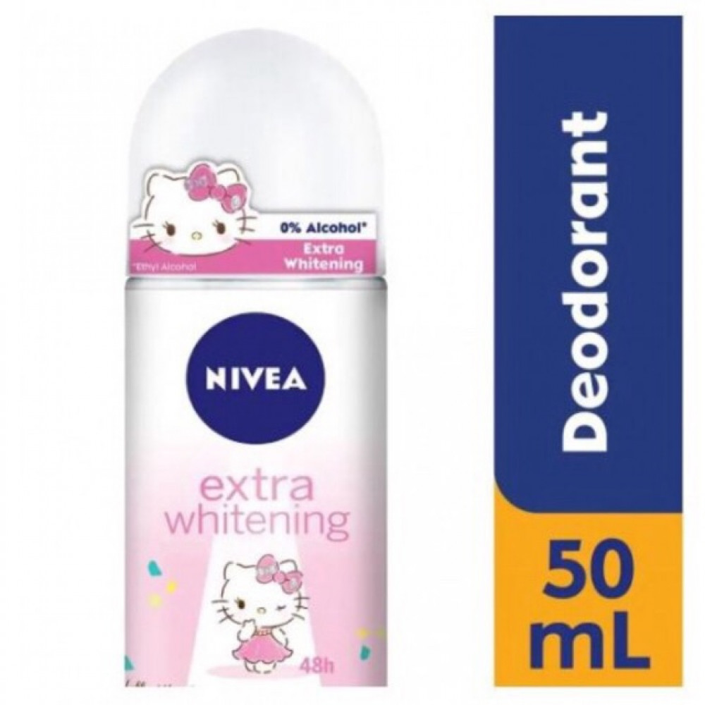Nivea Female Deodorant Roll On 50ml-Extra Whitening Hello Kitty Nivea Female Deodorant Roll On 50ml-Extra Whitening Hello Kitty