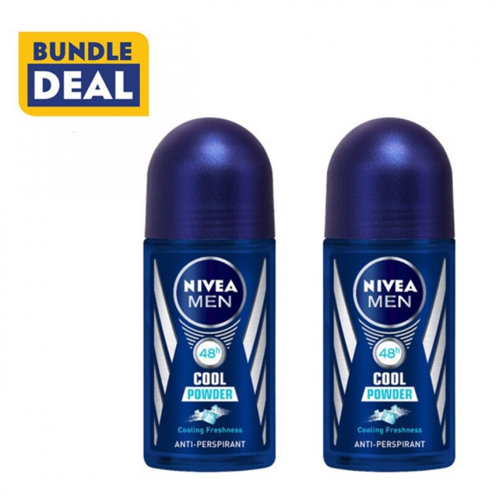 【2 Bottle】Nivea Cool Powder 50ml Deodorant Roll On 【2 Bottle】Nivea Cool Powder 50ml Deodorant Roll On