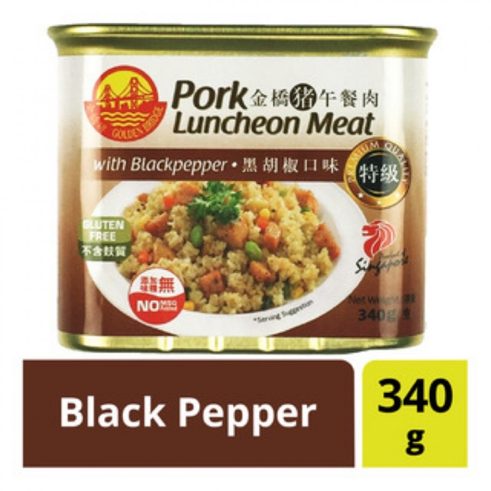 Golden Bridge Black Pepper Pork Luncheon Meat Golden Bridge Black Pepper Pork Luncheon Meat
