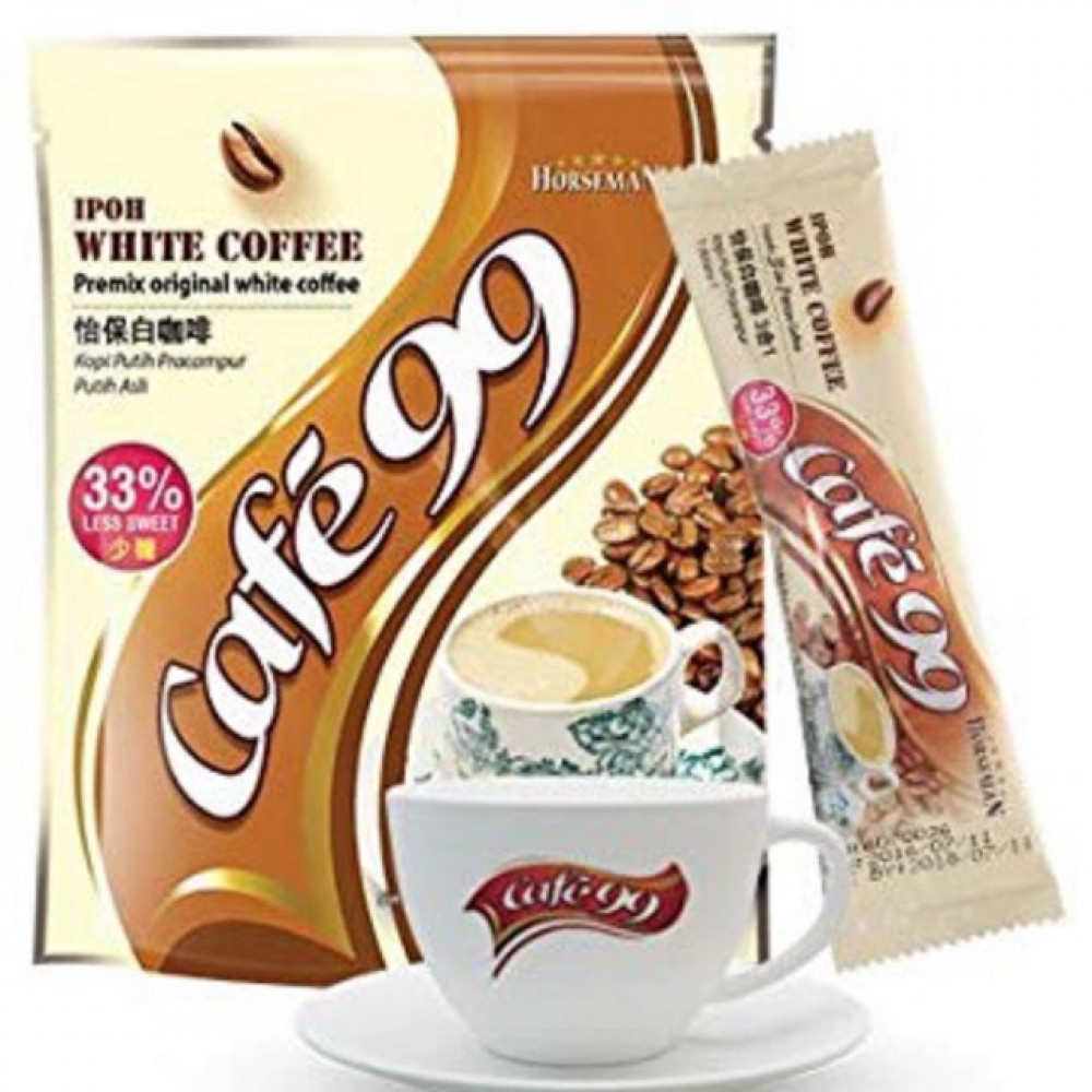【33% Less Sweet】CAFE 99 Ipoh White Coffee 35g X 15’s Horseman 【33% Less Sweet】CAFE 99 Ipoh White Coffee 35g X 15’s Horseman