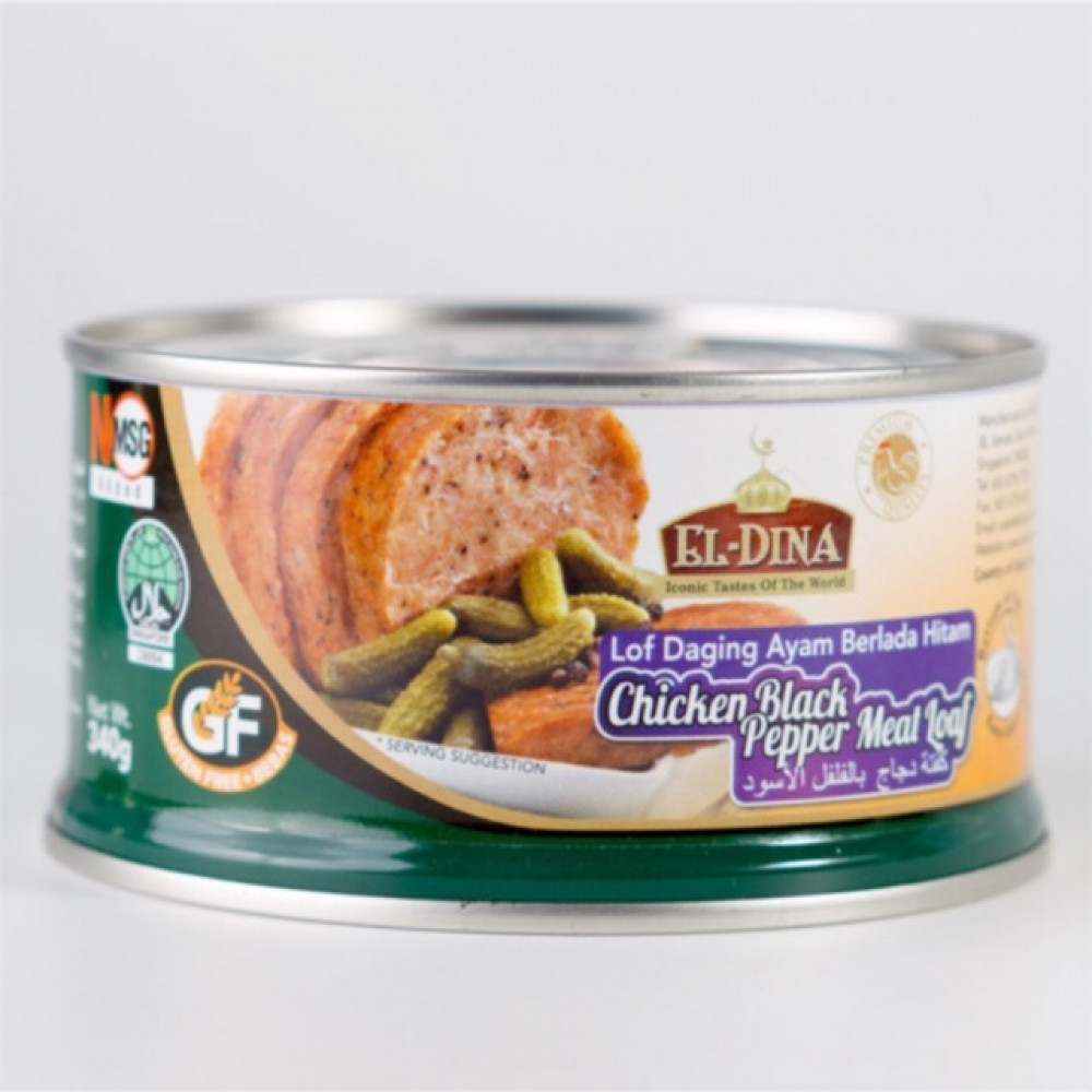 【Halal】El Dina Chicken Black Pepper Meat Loaf 340g 【Halal】El Dina Chicken Black Pepper Meat Loaf 340g