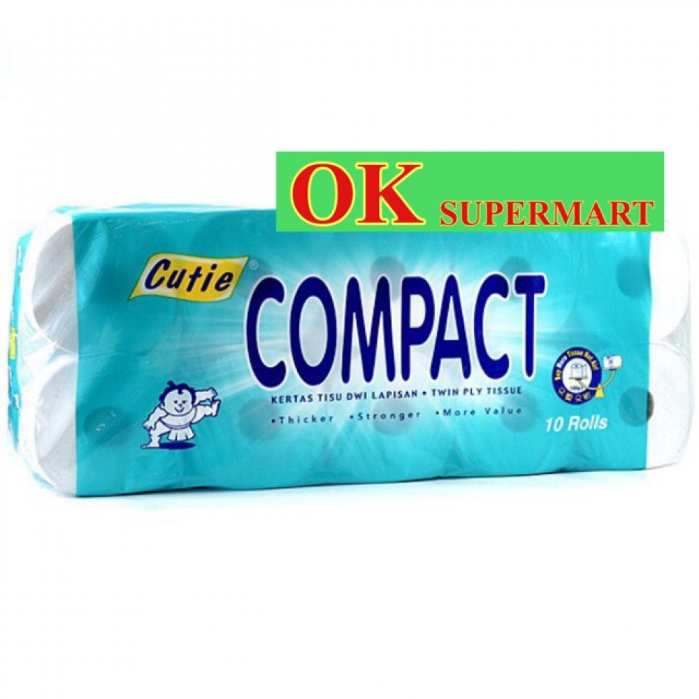 【10 Rolls】Cutie Compact Twin Ply Toilet Tissue 【10 Rolls】Cutie Compact Twin Ply Toilet Tissue