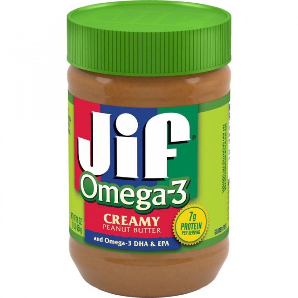 Jif Omega-3 Creamy Peanut Butter 454g Jif Omega-3 Creamy Peanut Butter 454g