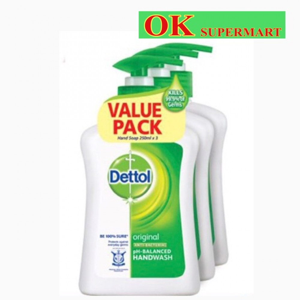 【3 X 250ml】Dettol Hand Wash 【3 X 250ml】Dettol Hand Wash