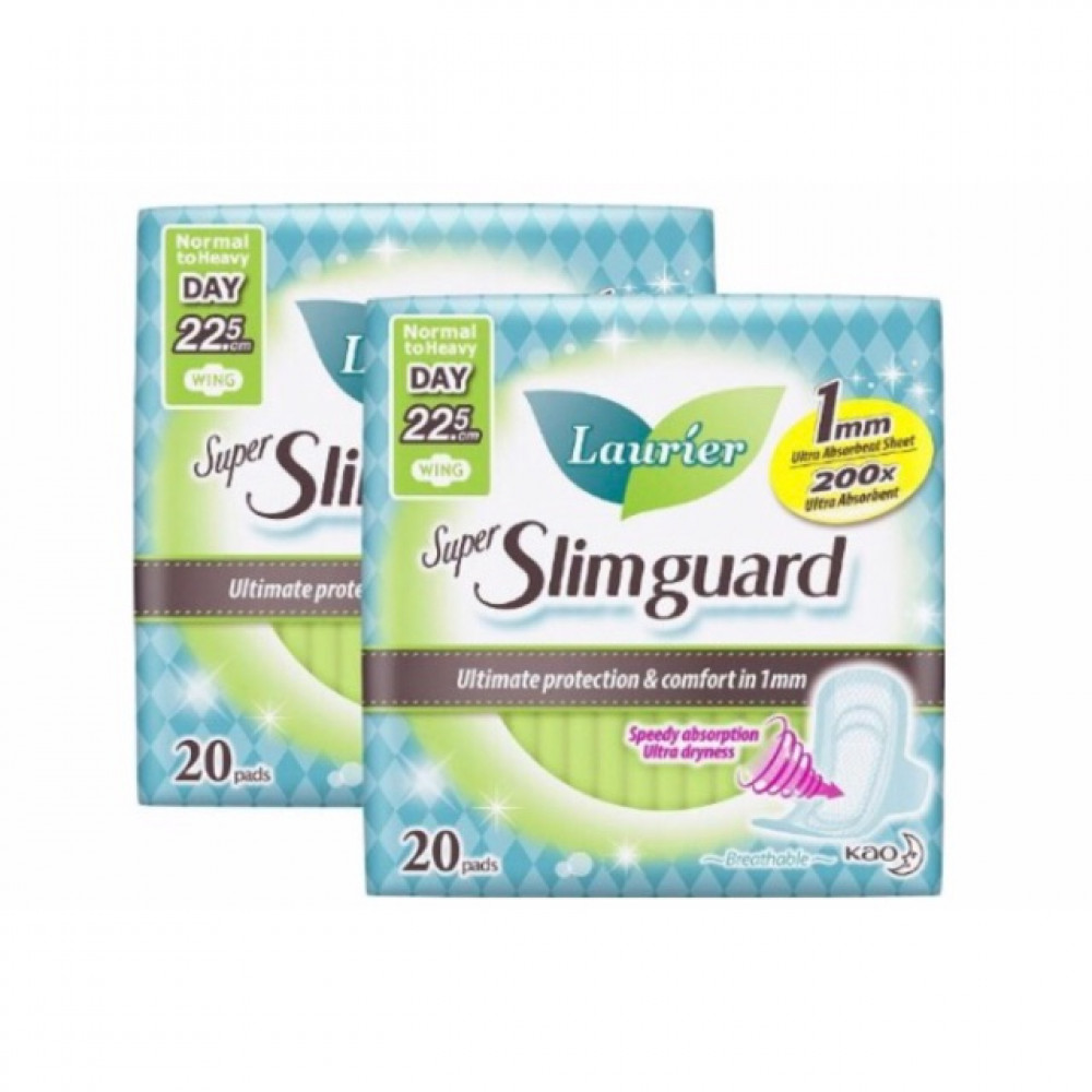【2 Packs】Laurier Super Slimguard Day Wing 22.5cm 20's 【2 Packs】Laurier Super Slimguard Day Wing 22.5cm 20's
