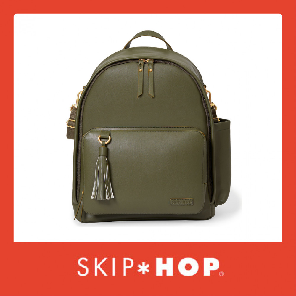 Skip Hop Greenwich Simply Chic Backpack- Olive Skip Hop Greenwich Simply Chic Backpack- Olive