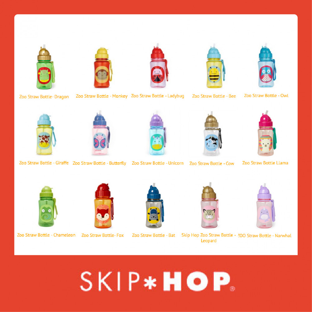 Skip Hop - Zoo Straw Bottle, Narwhal, 350ml