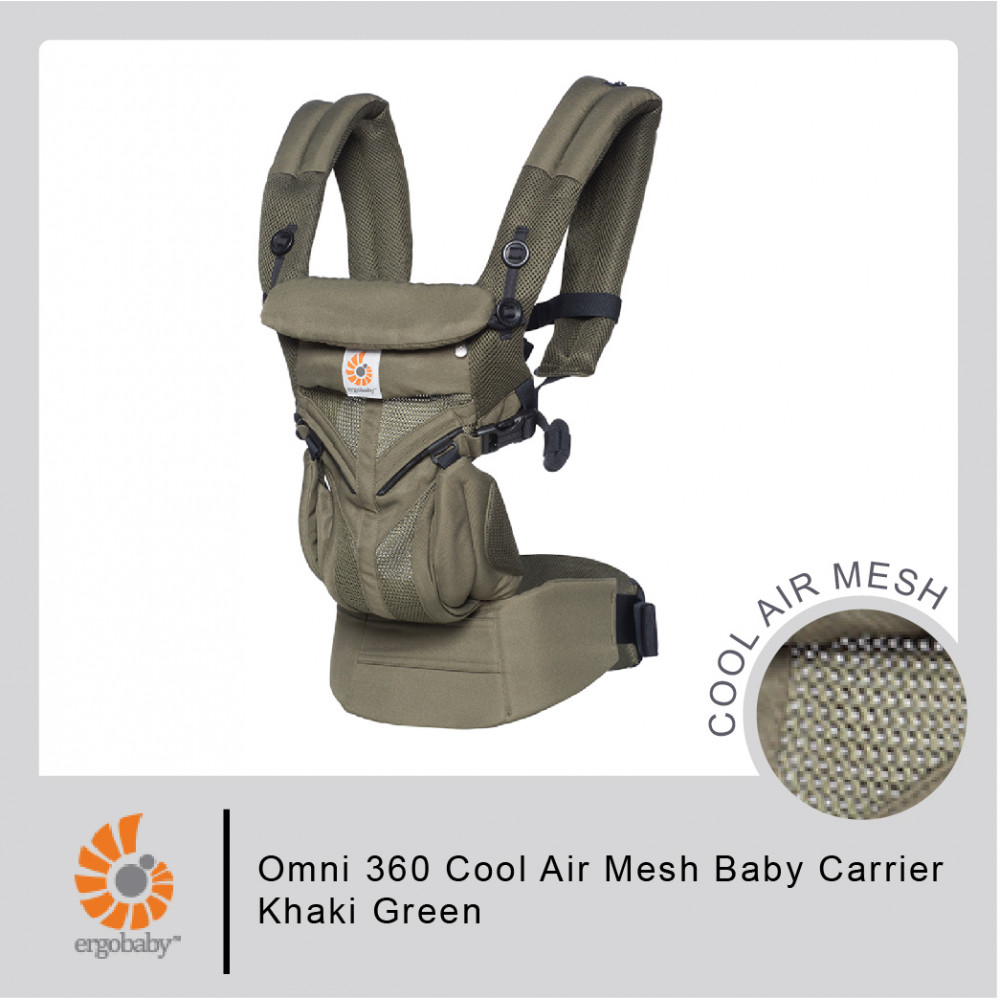 Ergobaby Omni 360 Cool Air Mesh Baby Carrier-Khaki Green