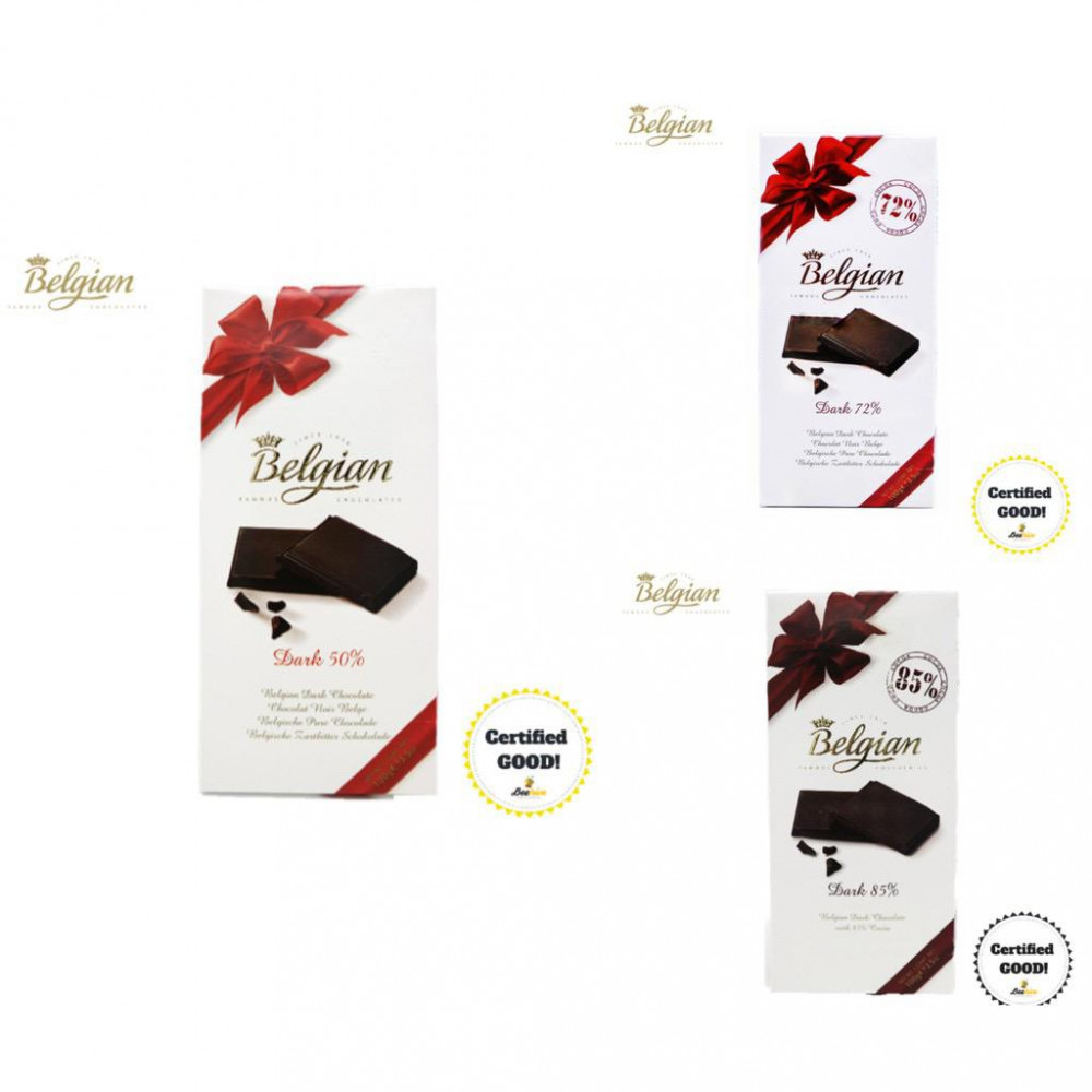 Belgian Dark Chocolates 100g (50% /72% /85%) Belgian Dark Chocolates 100g (50% /72% /85%)