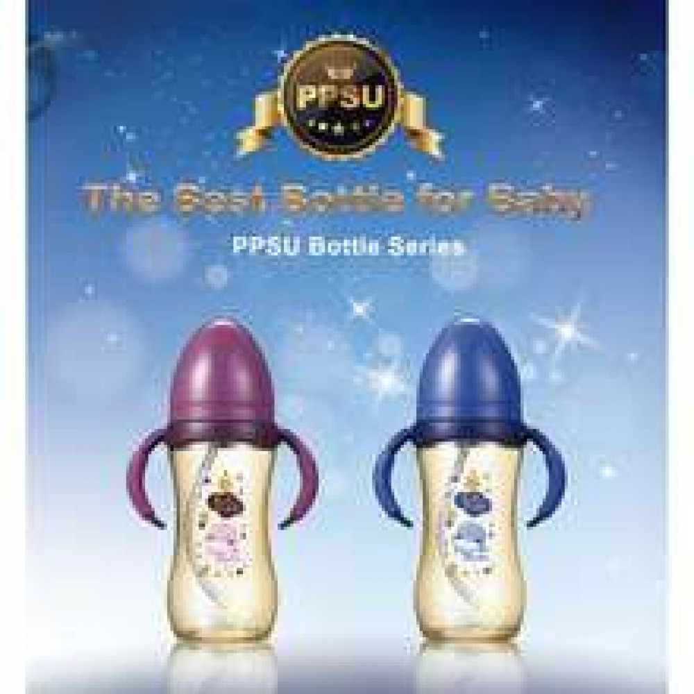 Kuku Duckbill PPSU Wide NEck Feeding Bottle With Handle-330ml-Ready Stock Kuku Duckbill PPSU Wide NEck Feeding Bottle With Handle-330ml-Ready Stock