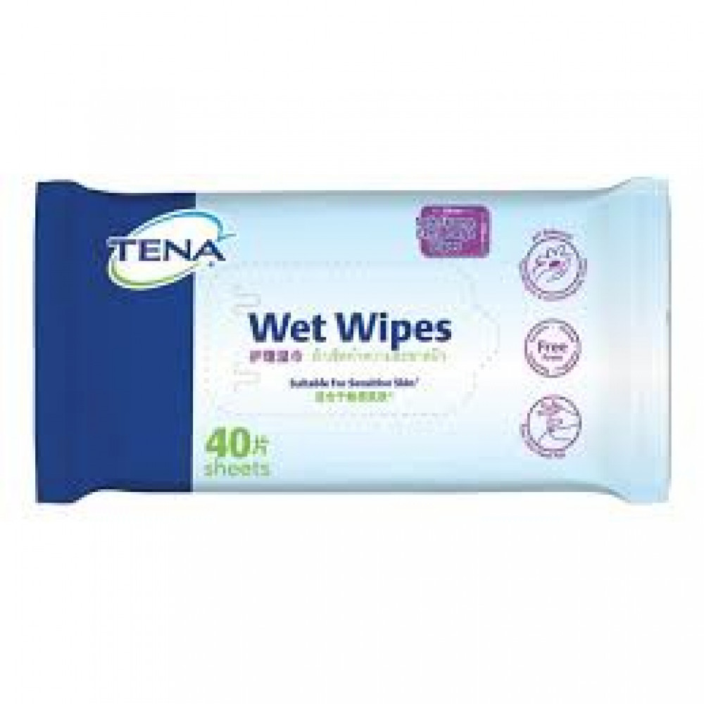 Tena Wet Wipes 40Pcs-Ready Stock Tena Wet Wipes 40Pcs-Ready Stock