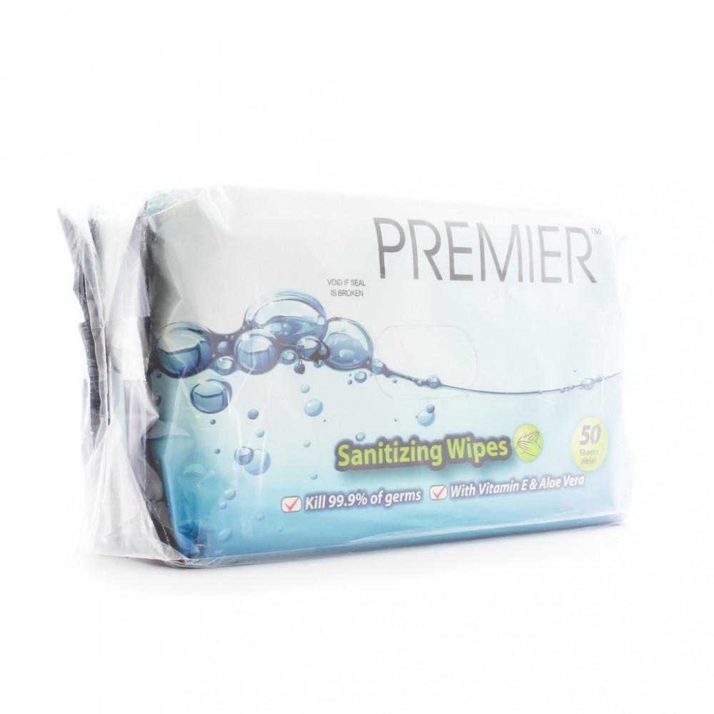 Premier Sanitizing Wipes 2PKTS X 50PCS-Ready Stock Premier Sanitizing Wipes 2PKTS X 50PCS-Ready Stock