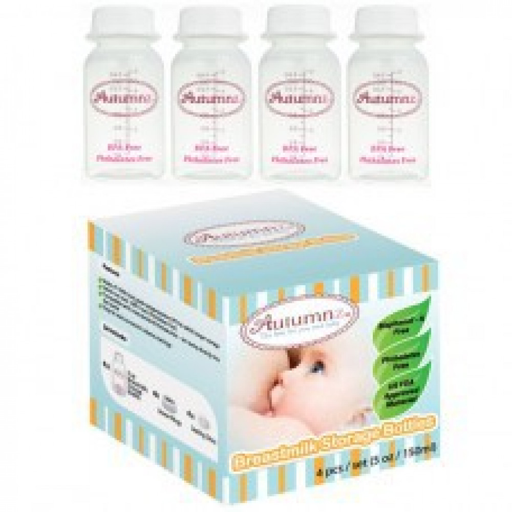 Autumnz - Breastmilk Storage Bottles (4 btls)- White Clear-Ready Stock Autumnz - Breastmilk Storage Bottles (4 btls)- White Clear-Ready Stock