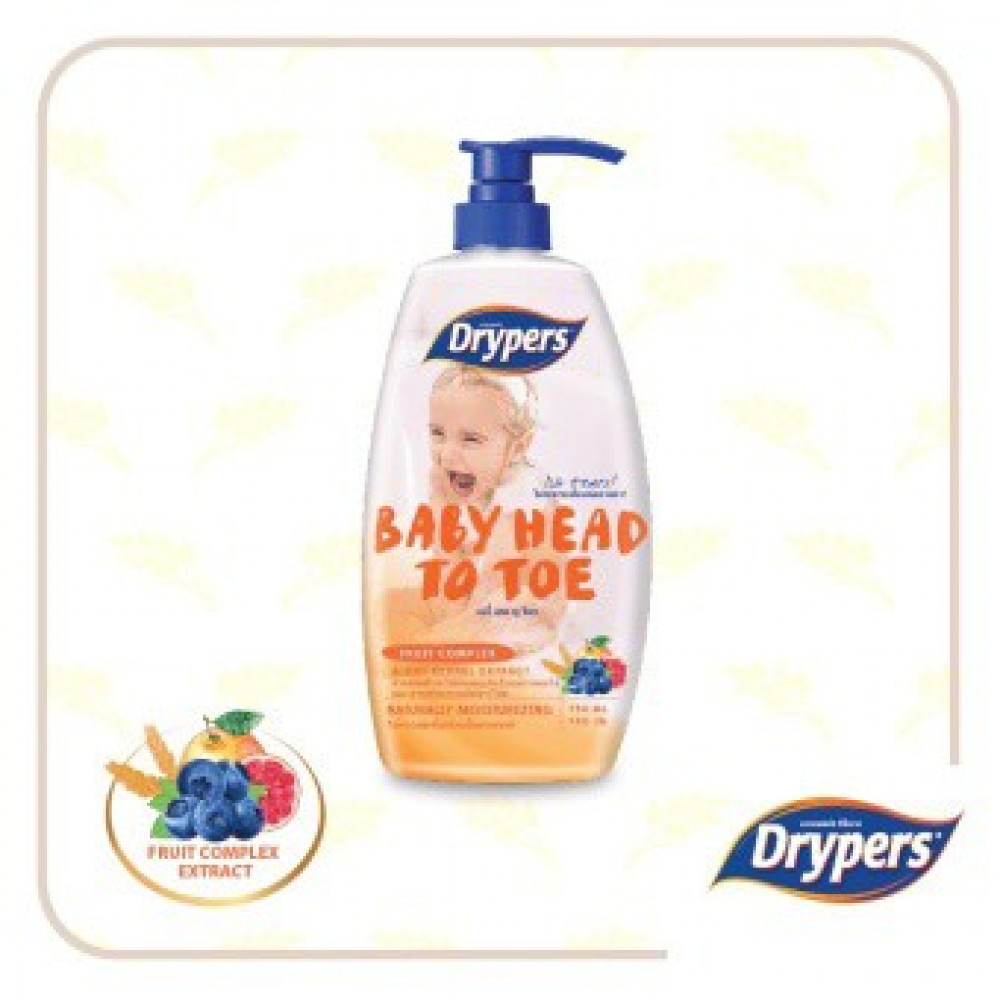 Drypers Baby Head To Toe- Fruit Complex 750ML-Ready Stock Drypers Baby Head To Toe- Fruit Complex 750ML-Ready Stock