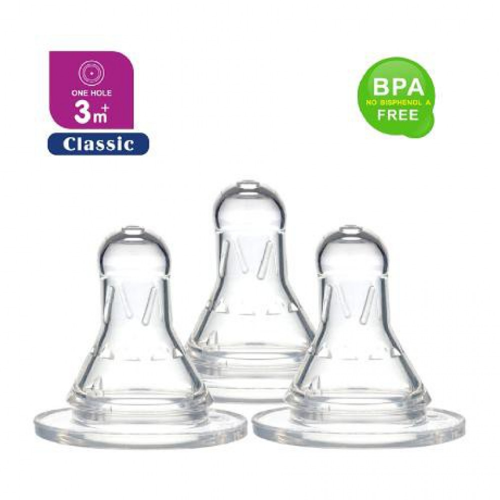 Puku Standard Neck Silicone Nipple 3m+ (One Hole)-Ready Stock Puku Standard Neck Silicone Nipple 3m+ (One Hole)-Ready Stock