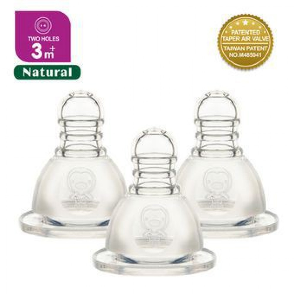 Puku Like Silicone Nipple Natural 3 Pcs( 3M+) (Cross Hole)-Ready Stock Puku Like Silicone Nipple Natural 3 Pcs( 3M+) (Cross Hole)-Ready Stock