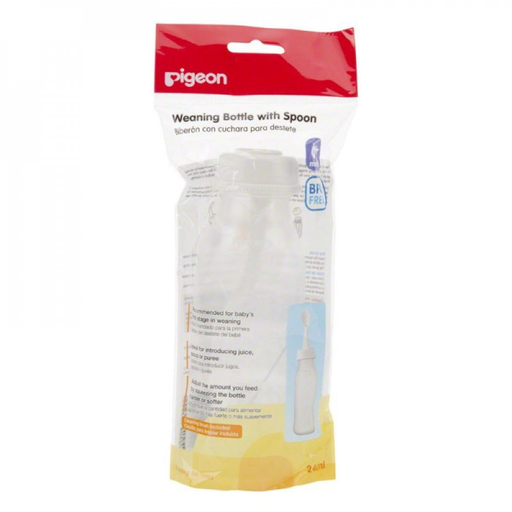 Pigeon Weaning Bottle With Spoon 240ML-Ready Stock Pigeon Weaning Bottle With Spoon 240ML-Ready Stock