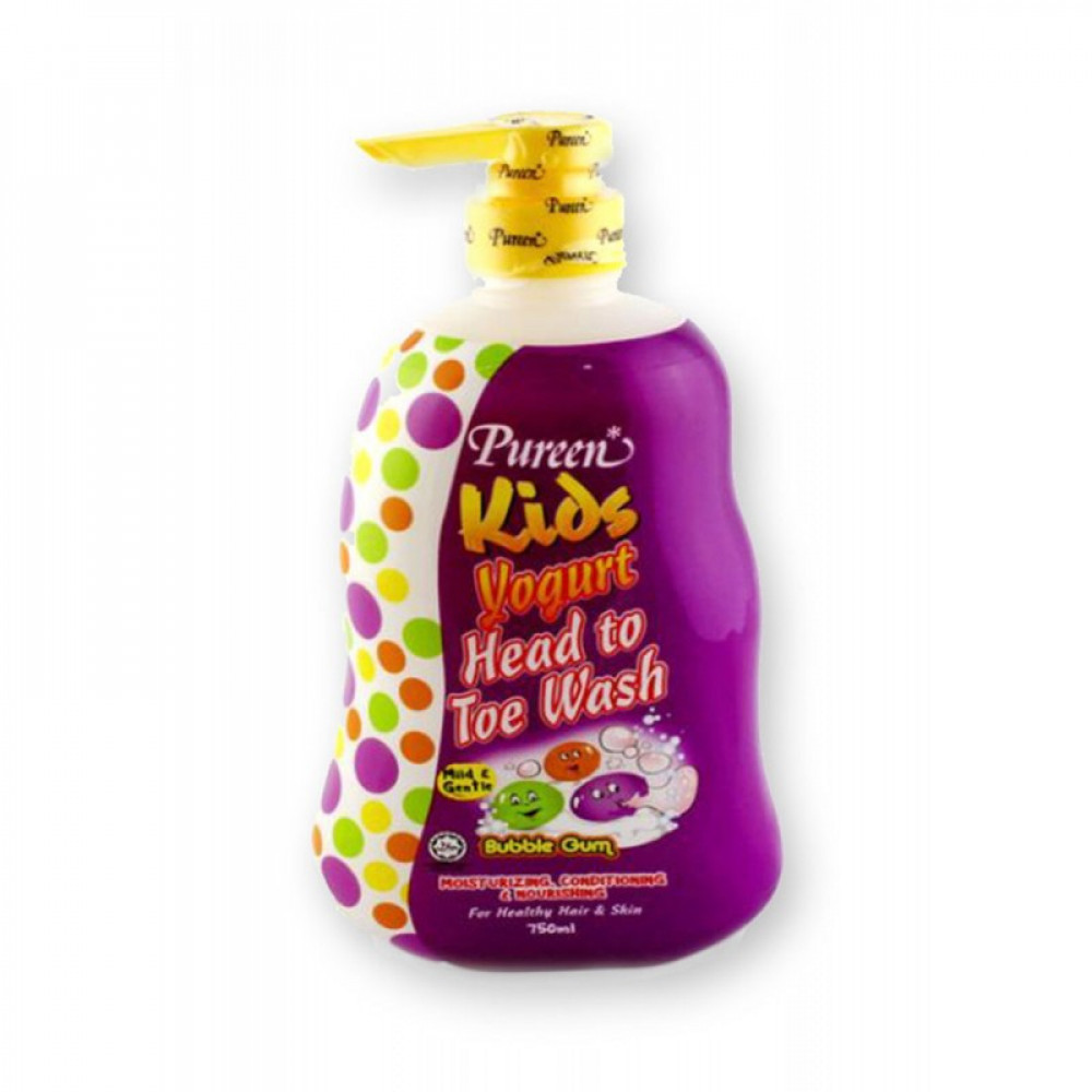 Pureen Kids Yogurt Bubble Gum Head To Toe Wash 750ML-Ready Stock Pureen Kids Yogurt Bubble Gum Head To Toe Wash 750ML-Ready Stock