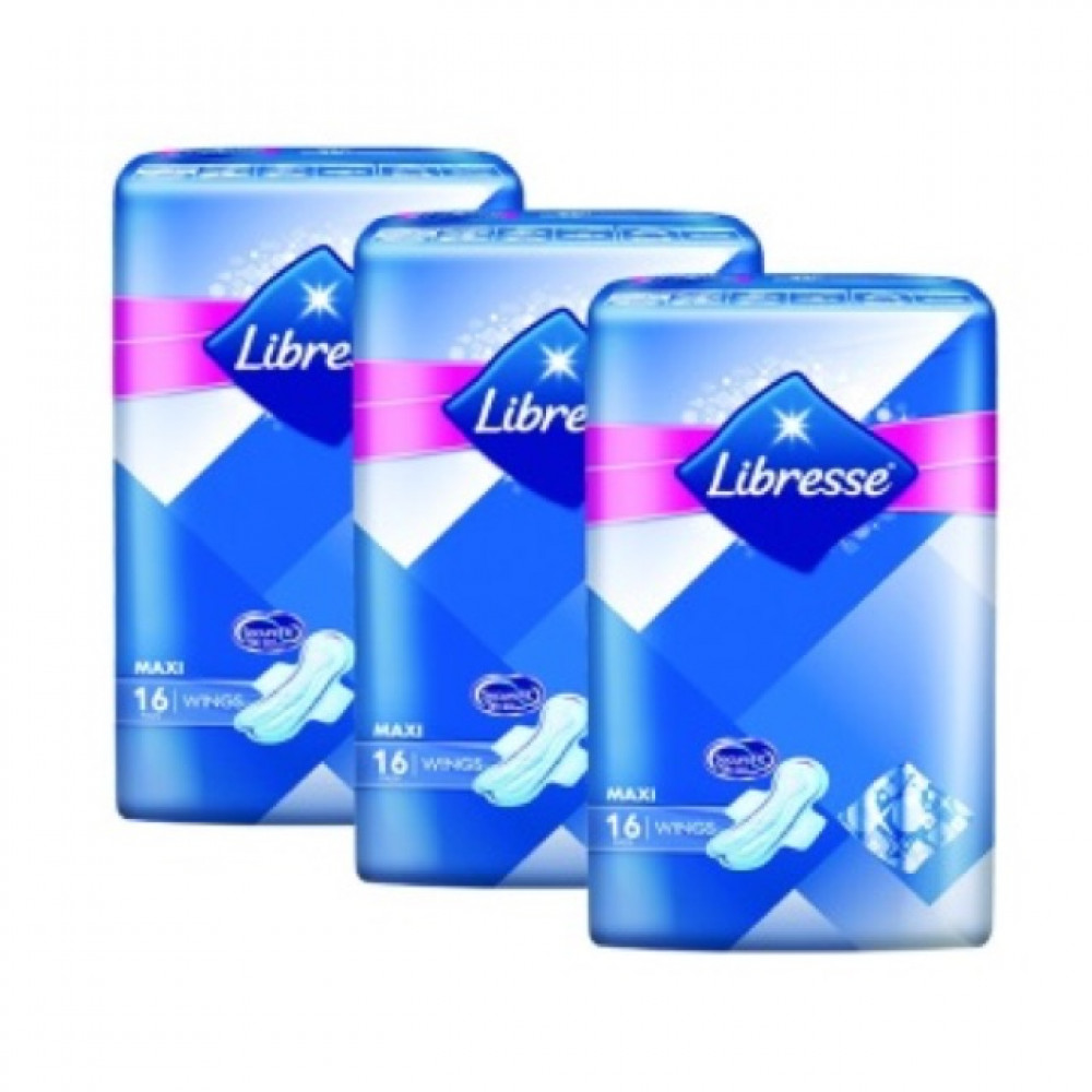 Libresse Maxi Wings 3X16 Pads-Ready Stock Libresse Maxi Wings 3X16 Pads-Ready Stock