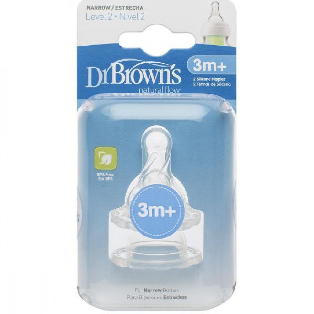 Dr Brown's Level 2 Standard Teats Niplple 2 PCS-Ready Stock Dr Brown's Level 2 Standard Teats Niplple 2 PCS-Ready Stock