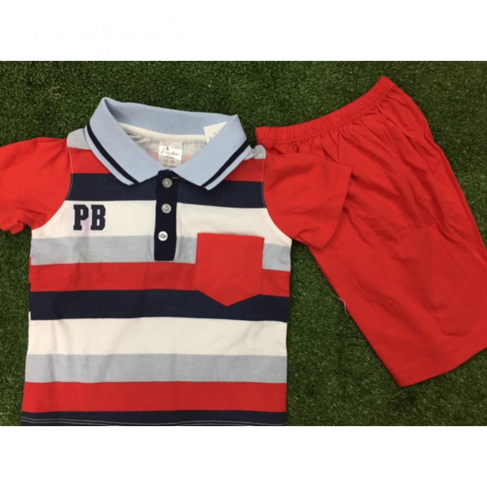 Boy Collared Casual/ Smart Set Wear(red/white)-Ready Stock Boy Collared Casual/ Smart Set Wear(red/white)-Ready Stock