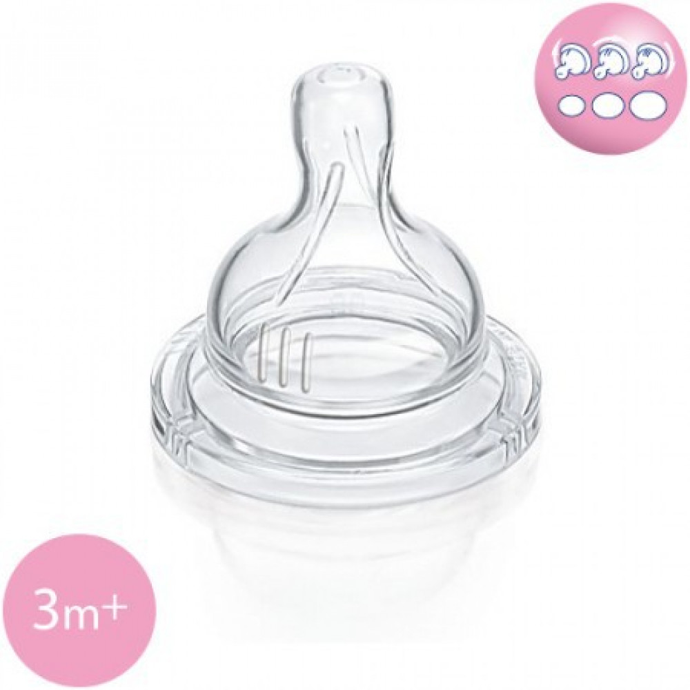Avent Classic Variable Flow Teat 3m+ Twin Pack Avent Classic Variable Flow Teat 3m+ Twin Pack