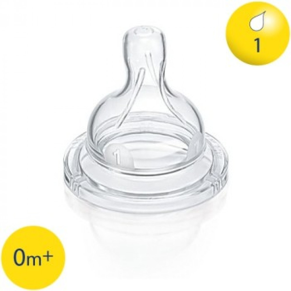 Avent Classic Newborn Flow Teat 0m+ (1 Hole) Twin Pack Avent Classic Newborn Flow Teat 0m+ (1 Hole) Twin Pack
