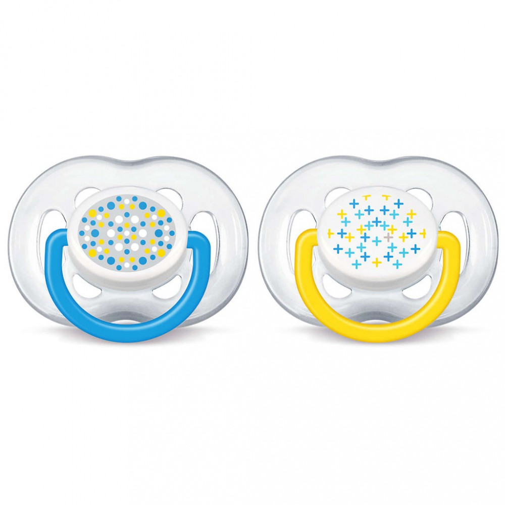 Avent Soother Contemporary Freeflow (6-18 Month) Twin Pack- Blue Avent Soother Contemporary Freeflow (6-18 Month) Twin Pack- Blue