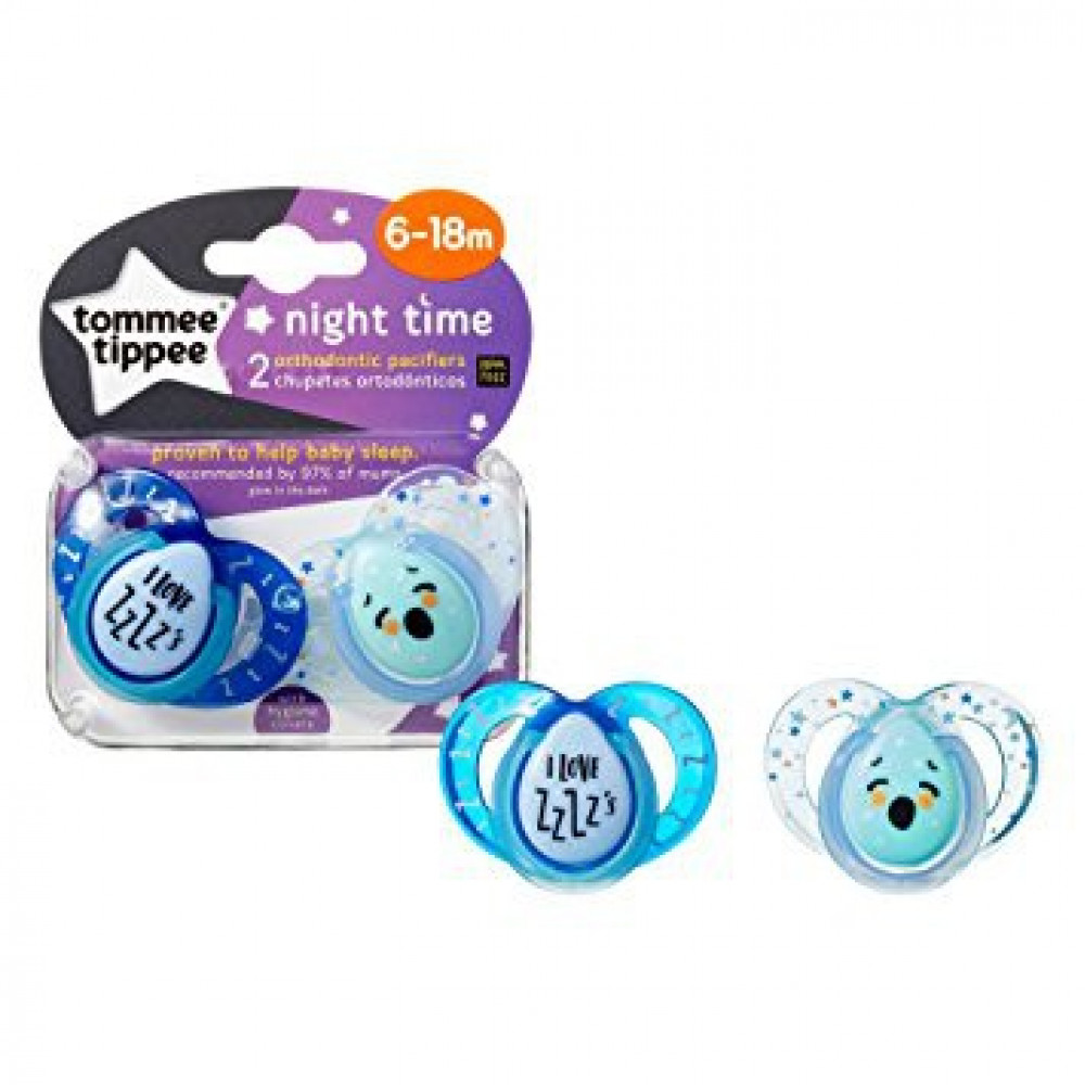 Tommee Tippee Closer to Nature Night Time Soothers 6-18m 2pek Tommee Tippee Closer to Nature Night Time Soothers 6-18m 2pek