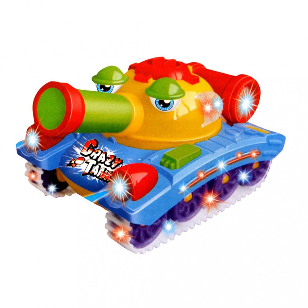 Toyshine Musical Crazy Tank Toy with Bump and Go Action, 3D Lights, Music-Ready Stock Toyshine Musical Crazy Tank Toy with Bump and Go Action, 3D Lights, Music-Ready Stock
