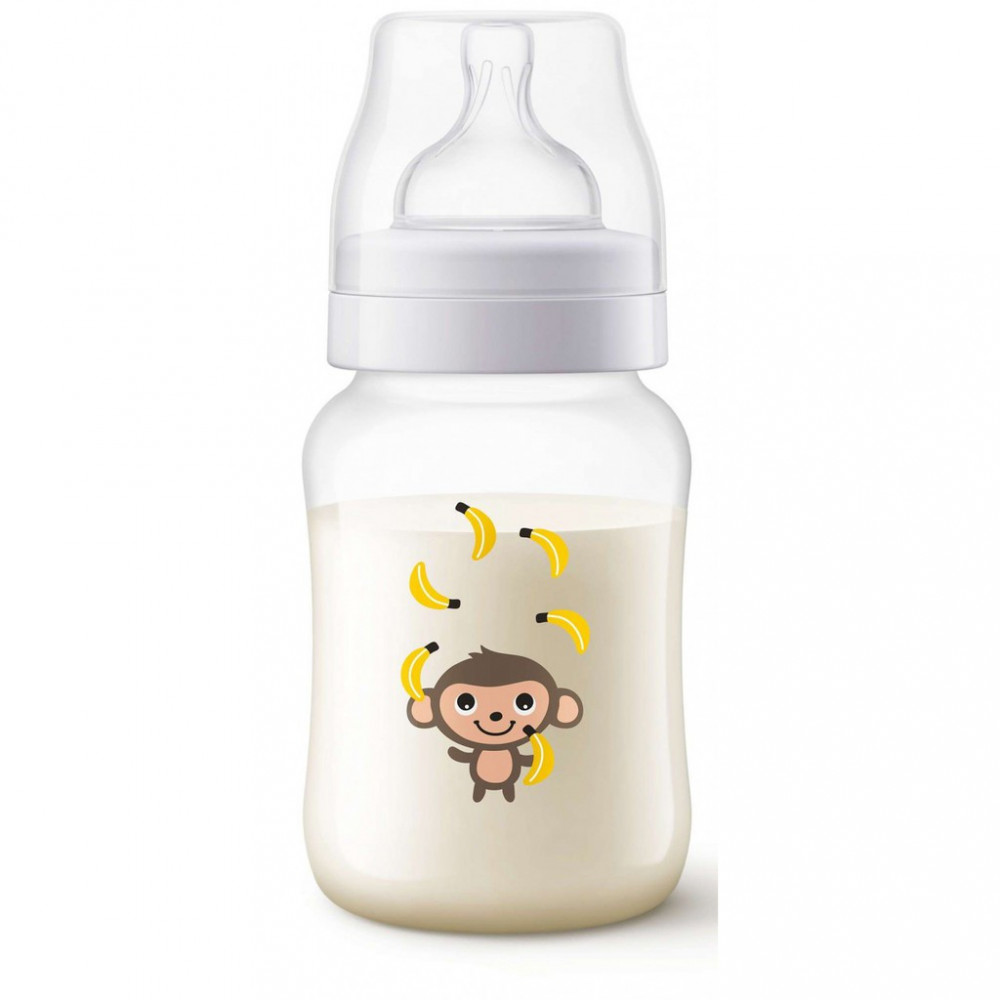 Avent Classic Plus Monkey Design Bottle 9oz /260ml Single Pack Avent Classic Plus Monkey Design Bottle 9oz /260ml Single Pack