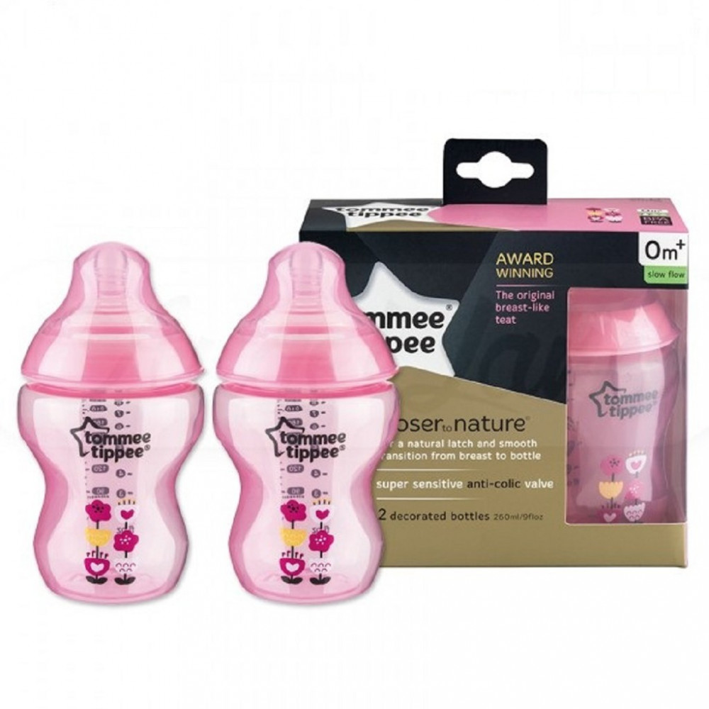 Tommee Tippee CTN PP Bottles Tinted Pink 9oz/260ml pack of 2-Ready Stock Tommee Tippee CTN PP Bottles Tinted Pink 9oz/260ml pack of 2-Ready Stock