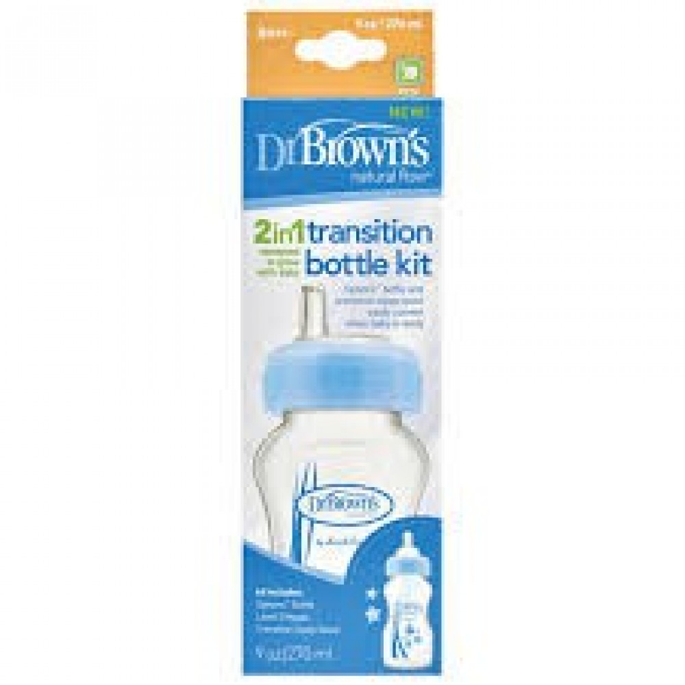 Dr.Brown's Natural Flow 2IN1 Transition Bottle Kit 90Z/270ML-Ready Stock Dr.Brown's Natural Flow 2IN1 Transition Bottle Kit 90Z/270ML-Ready Stock