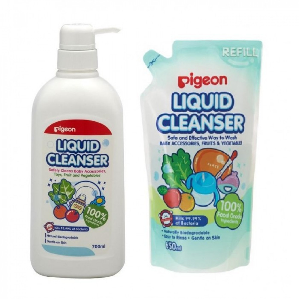 Pigeon Liquid Cleanser 700ML Pump & 650ML Refill 2IN1-Ready Stock Pigeon Liquid Cleanser 700ML Pump & 650ML Refill 2IN1-Ready Stock