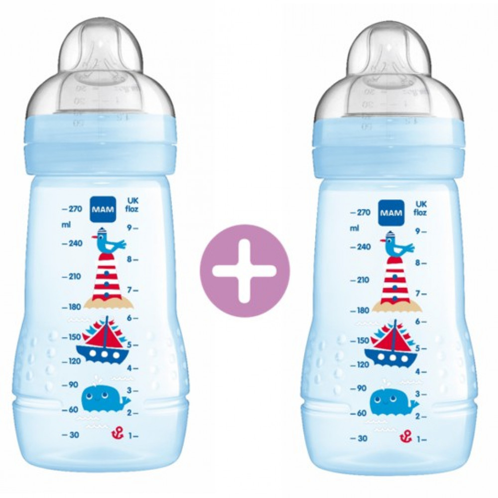 MAM Easy Active Baby Feeding Bottle 270ml - Double Pack-Ready Stock MAM Easy Active Baby Feeding Bottle 270ml - Double Pack-Ready Stock