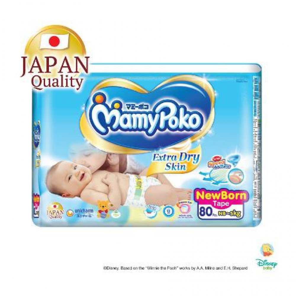 MamyPoko Extra Dry Skin Tape Diaper NB80/S68/M60/L50/XL44/XXL34-Ready Stock MamyPoko Extra Dry Skin Tape Diaper NB80/S68/M60/L50/XL44/XXL34-Ready Stock