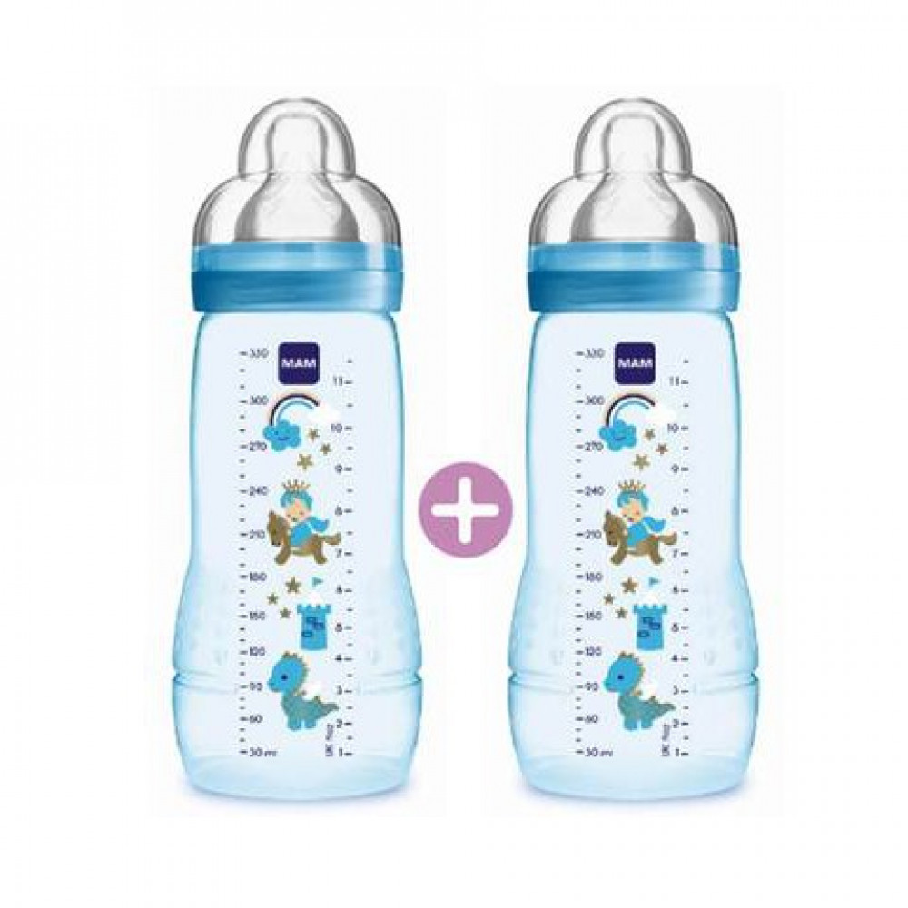 MAM Easy Active Baby Feeding Bottle 330ml - Double Pack-Ready Stock MAM Easy Active Baby Feeding Bottle 330ml - Double Pack-Ready Stock