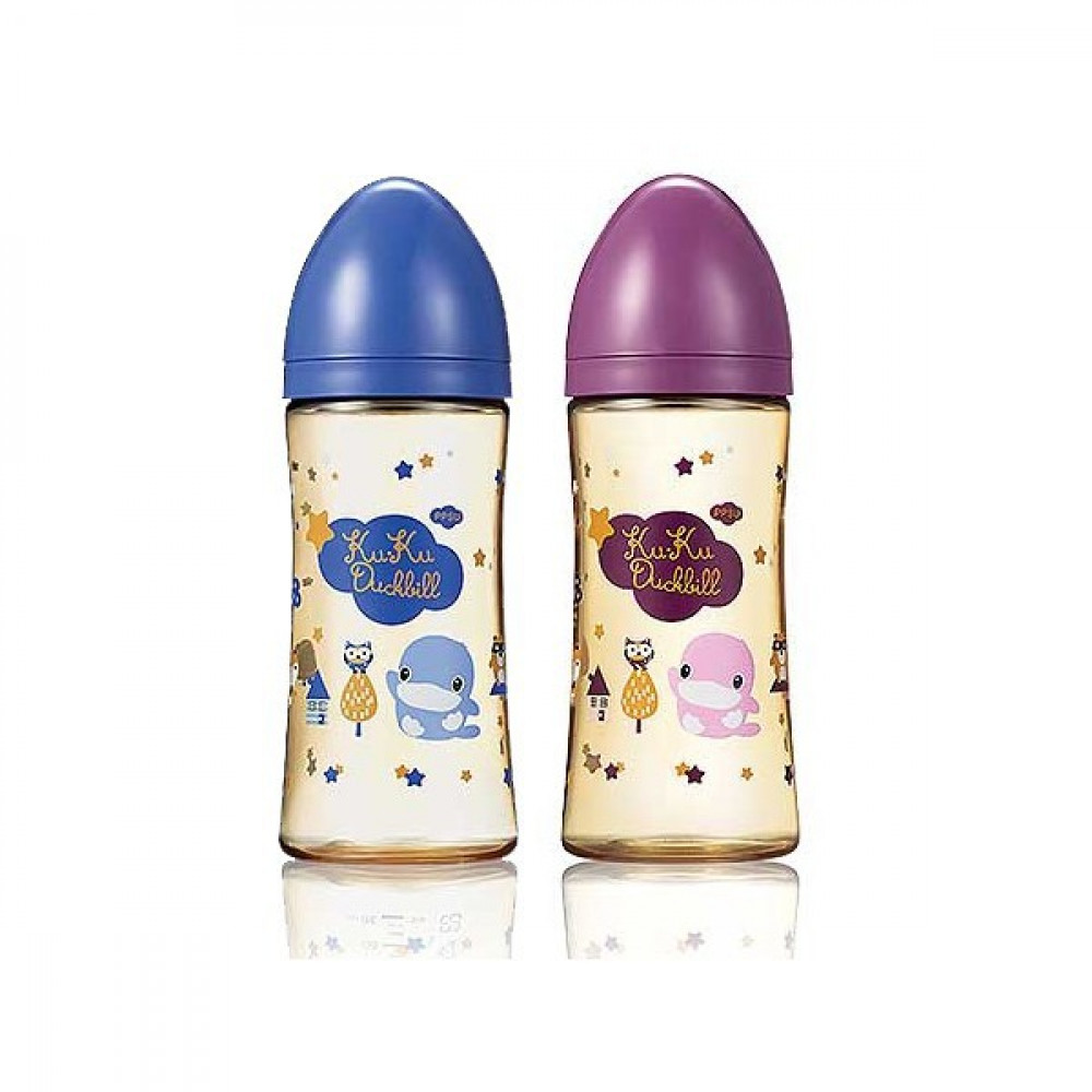 Kuku Duckbill PPSU Wide Neck Feeding Bottle- 300ML-Ready Stock Kuku Duckbill PPSU Wide Neck Feeding Bottle- 300ML-Ready Stock