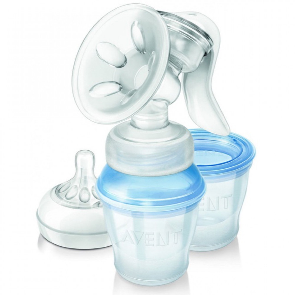 Avent Natural Manual Breast Pump with Milk Storage Cups-Ready Stock Avent Natural Manual Breast Pump with Milk Storage Cups-Ready Stock