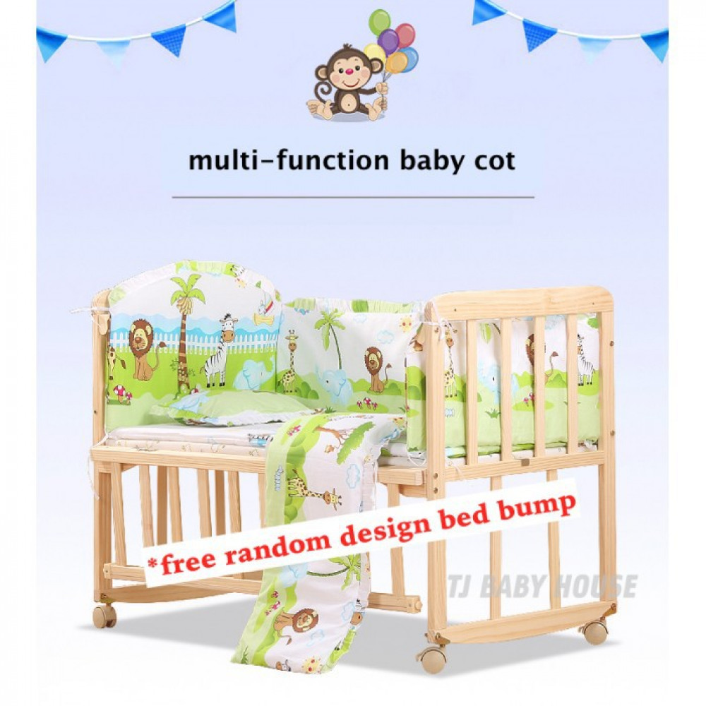 Baby Cradle Cots Bed Baby Bed With Wheels ( 100cm X 56cm )-Ready Stock Baby Cradle Cots Bed Baby Bed With Wheels ( 100cm X 56cm )-Ready Stock