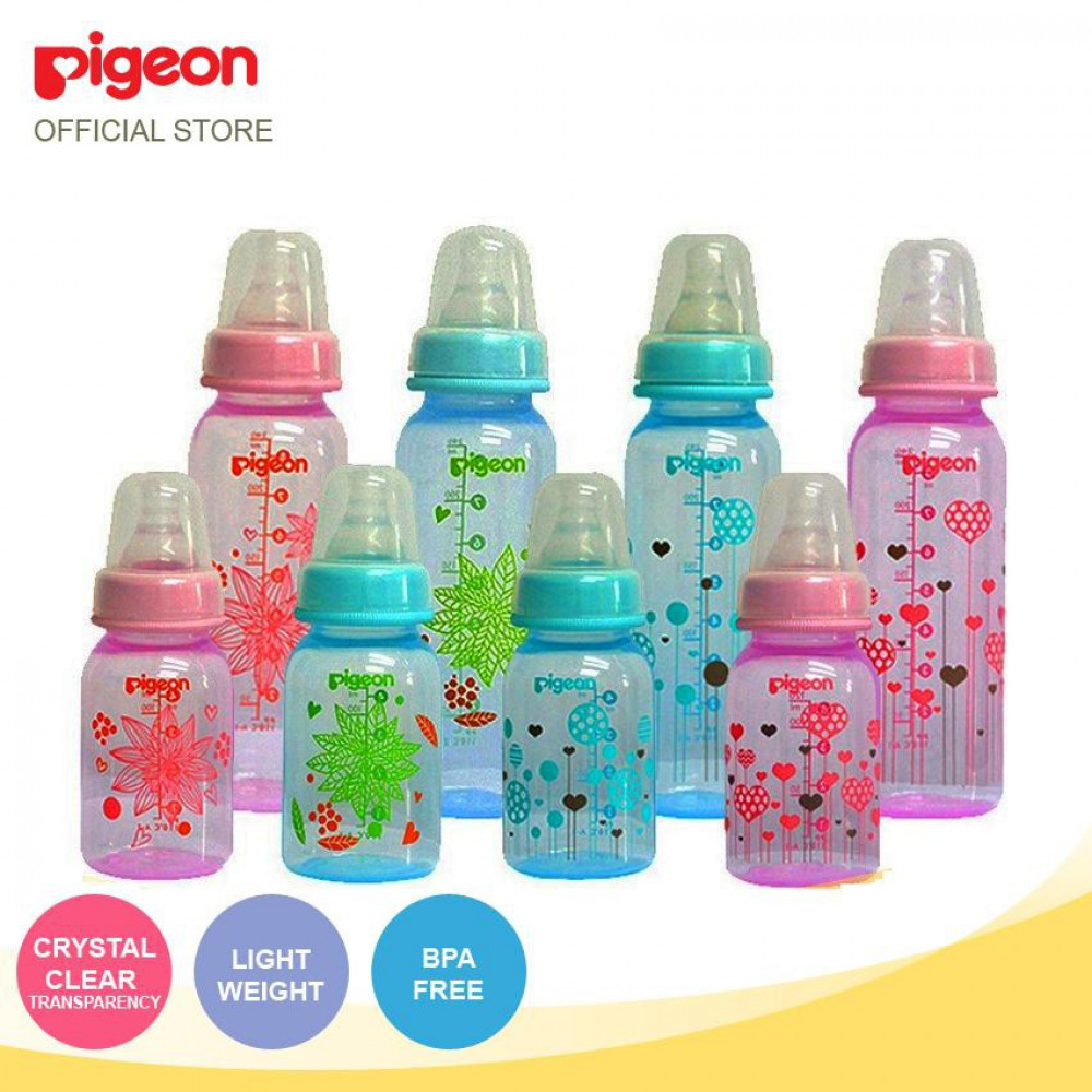 Pigeon Flexible Peristaltic Slim Neck Nipple Clear PP Bottle 240ml-Ready Stock Pigeon Flexible Peristaltic Slim Neck Nipple Clear PP Bottle 240ml-Ready Stock