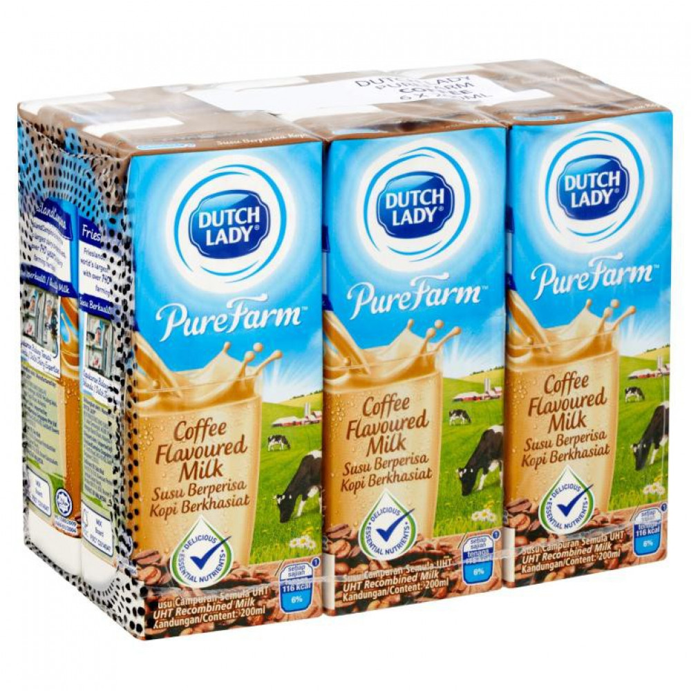 Dutch Lady Coffee Flavoured Milk 6x200ml